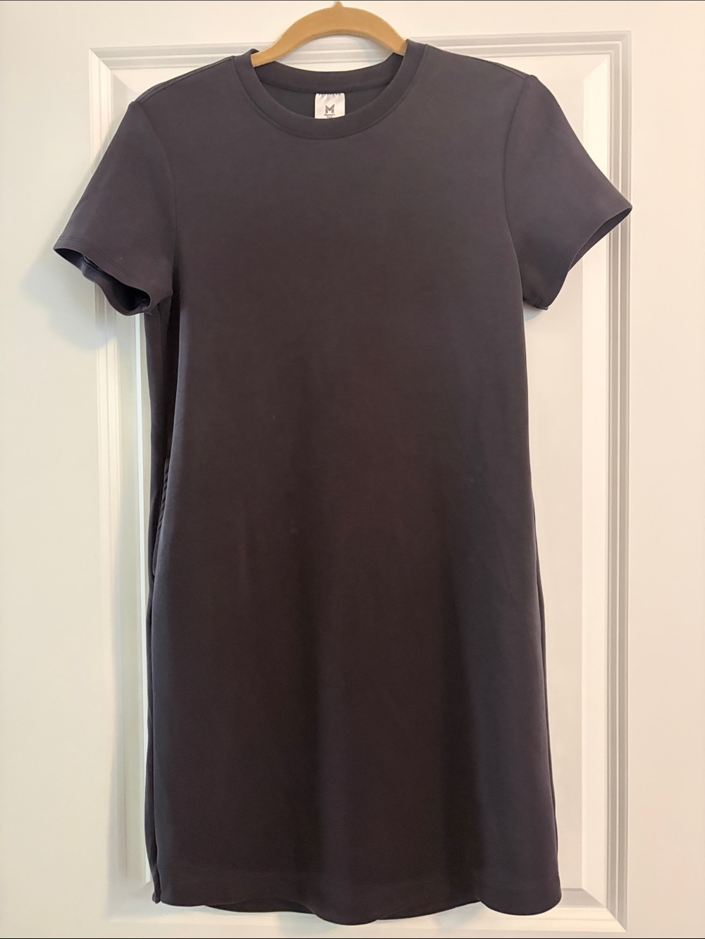 Everyday Short-Sleeve Mini Dress in Dark Charcoal
